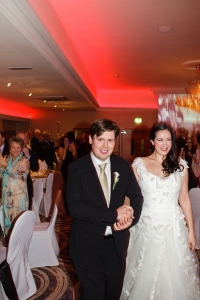 Bride and Groom enter the Willsboro ballroom at the white horse hotel