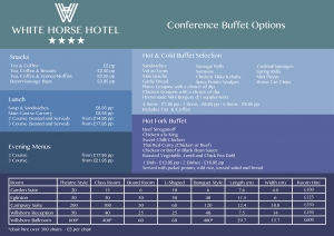 Conference and Event dining menus