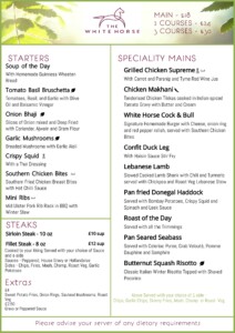 Best Restaurant in Derry 2022 North West Business Awards Dinner menu
